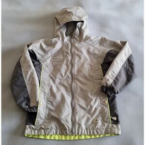 COLUMBIA Youth Gray/Charcoal Hooded 3-Season Windbreaker/Jacket -- Sz 10/12